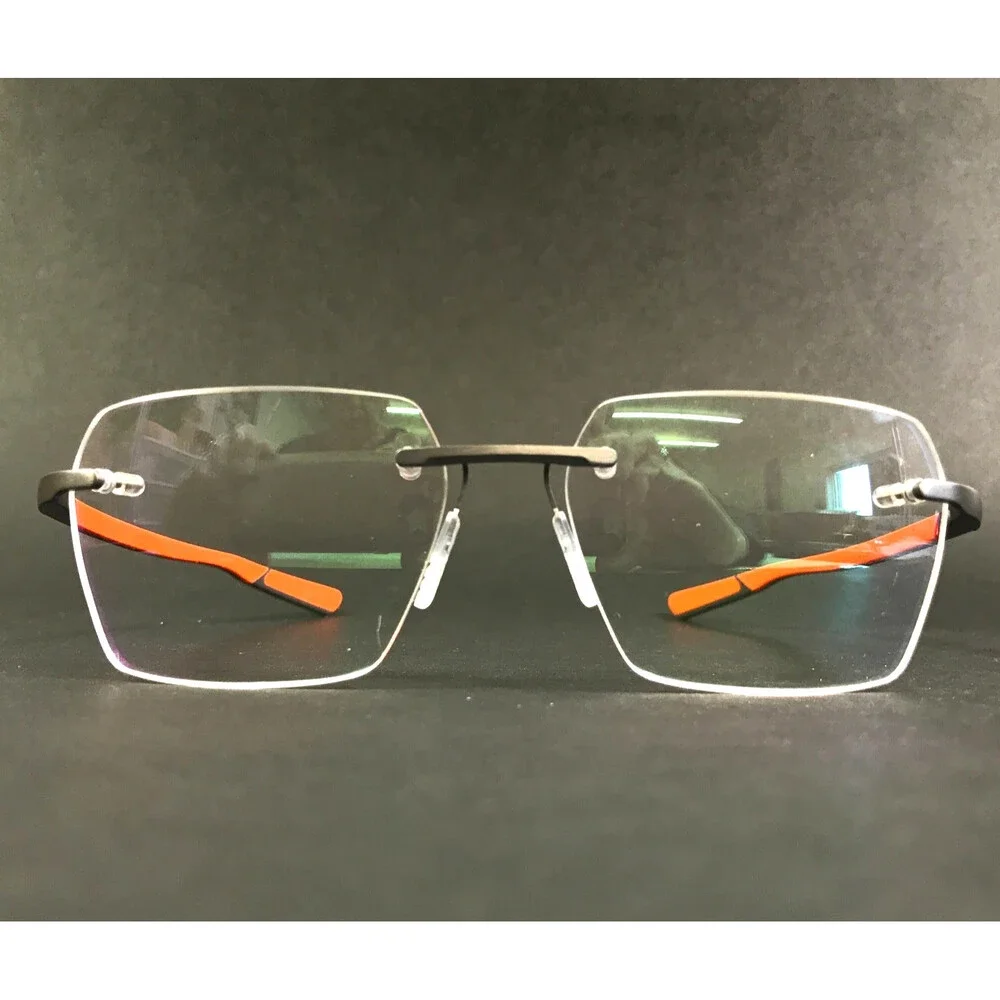 McLaren Eyeglasses Frames ML MS-85O02 C03 Black Orange Gray Square 54-17-145